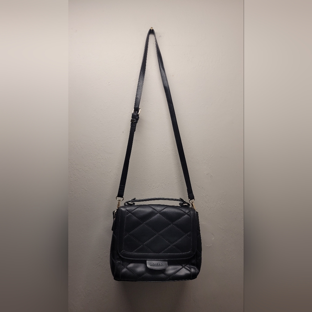 Crossbody bag with strap black quilted Jonbag large black